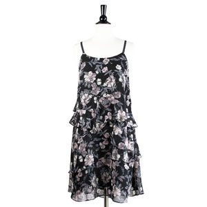 Mystree | Floral Print Tiered Ruffle Dress